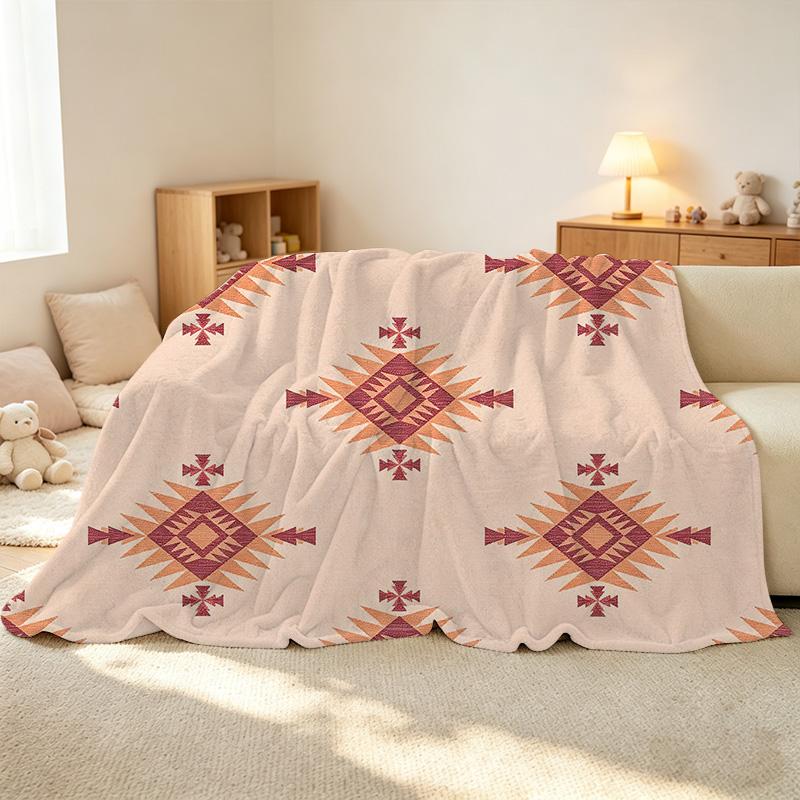 Soft Flannel Fleece Blanket No Shedding, Ethnic Style Single Size, Cozy Warm for Bedroom Home, Ideal for Christmas & Halloween