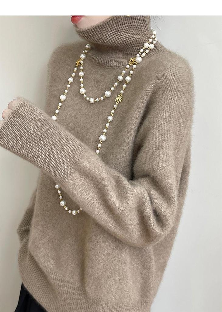 Autumn/Winter Loose High Neck Pure Wool Pullover Sweater