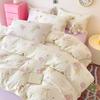 Small Fresh Mattress Quilt Cover Class A Maternal And Infant Grade Cartoon Dormitory Bed Sheet Three-Piece Set Super Soft Washed Cotton 4Pcs Set