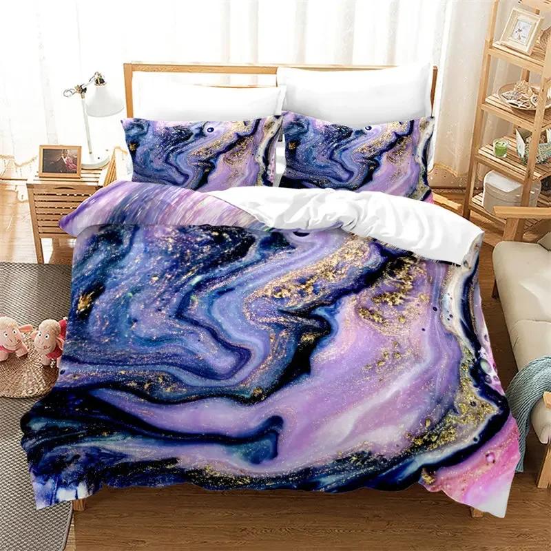 Marmor Påslakanset Geometriskt Sängklädesset Abstrakt Konst Quiltöverdrag King Twin Full Queen För Vuxna Barn Flickor Sovrumsinredning