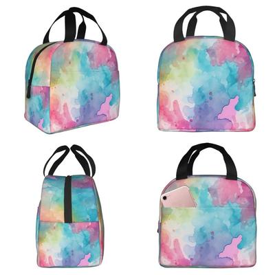 Blunt Color Mist Watercolor Insulated Lunch Bag for Women Office Cooler Thermal Food Box Tote Portable Lunch Boxes Container