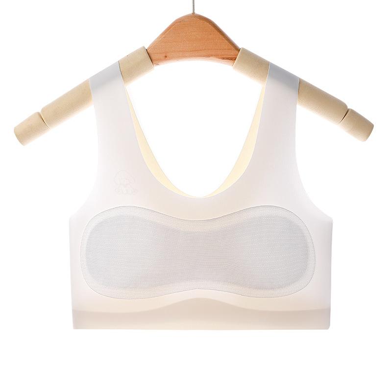 Development period children s underwear first and second stage students ice silk fixed cotton pad girls - students girls bra women M【  ne3   】 розовый