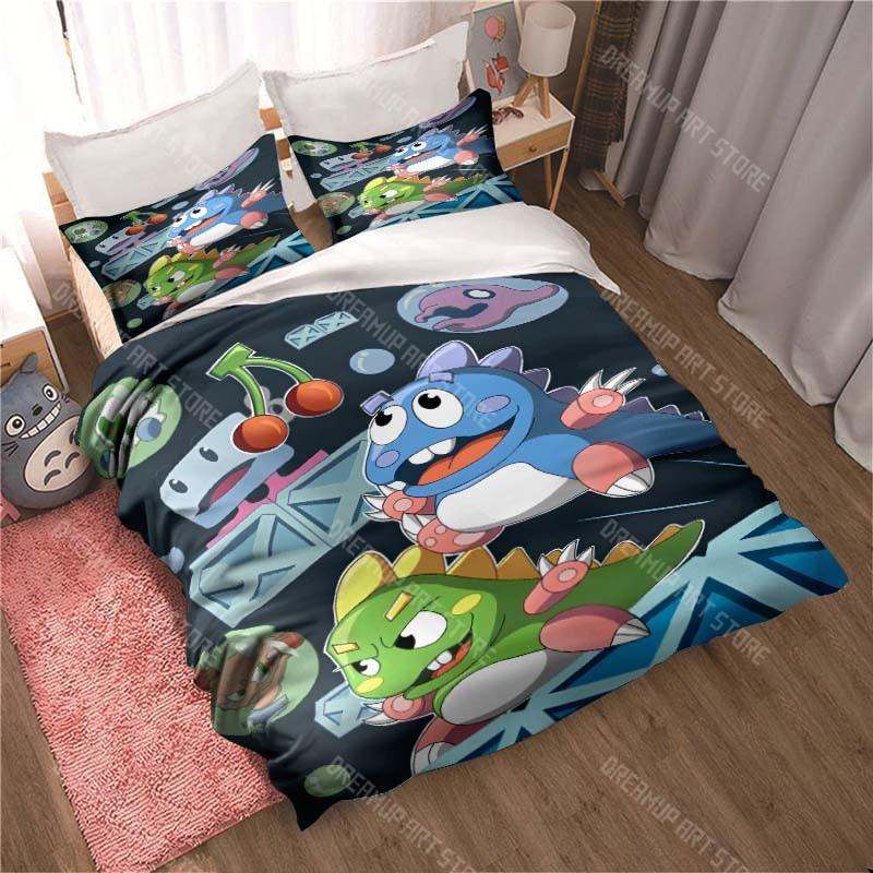 Cartoon Bubble Bobble Bedding Pillowcase Quilt Cover Bedroom Home Comfort Printing Large Bed Bedroom Decoration Children's Gift