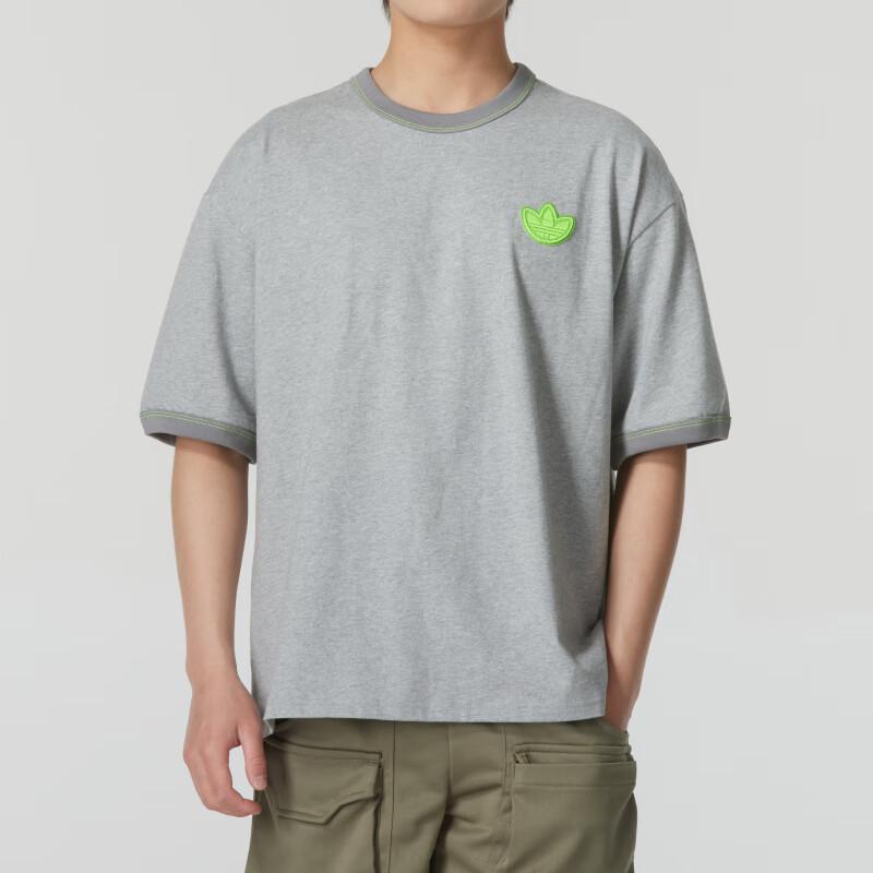 Adidas Originals Comfortable Breathable Casual Short Sleeve T-Shirt Men Tops Gray JJ4363