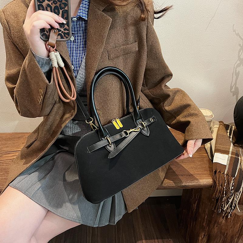 Geantă de mână din piele întoarsă pentru femei, modă de toamnă, high-end, mată, de umăr, crossbody, tip scoică
