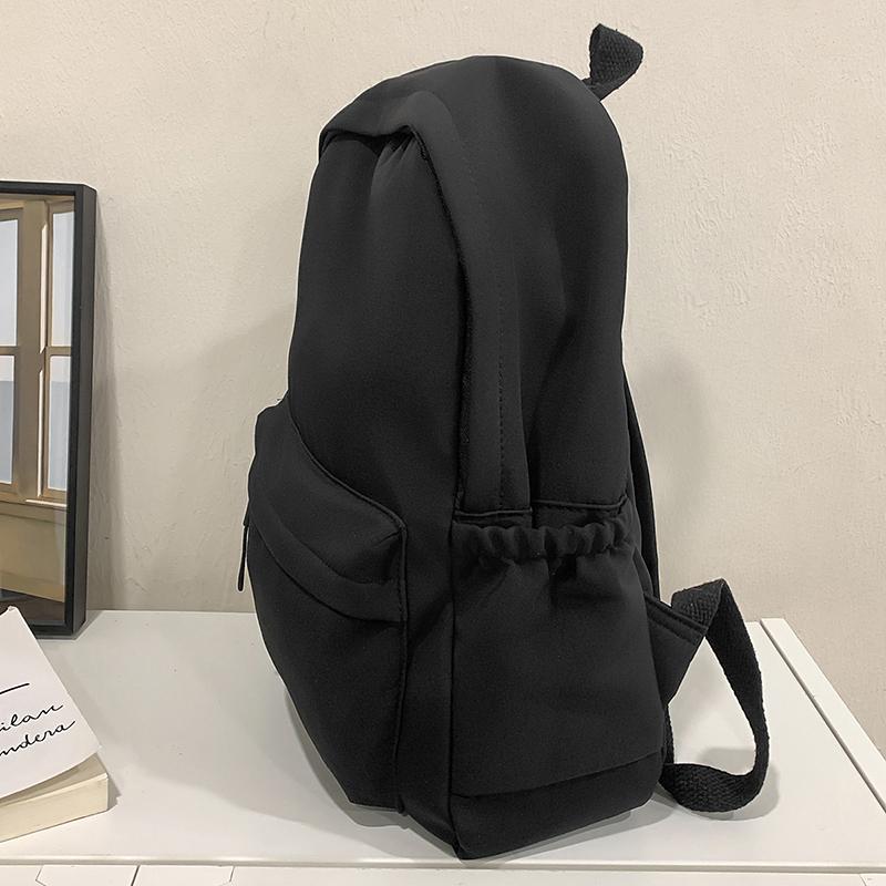 Solid Color Backpack Large Capacity Student School Bag College Style Backpack