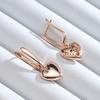 Luxuriöse Herz-Tropfenohrringe für Damen, natürlicher Zirkon, Roségold-Farbe, Moderner Schmuck für Party, Hochzeit, Alltag, Feinschmuck