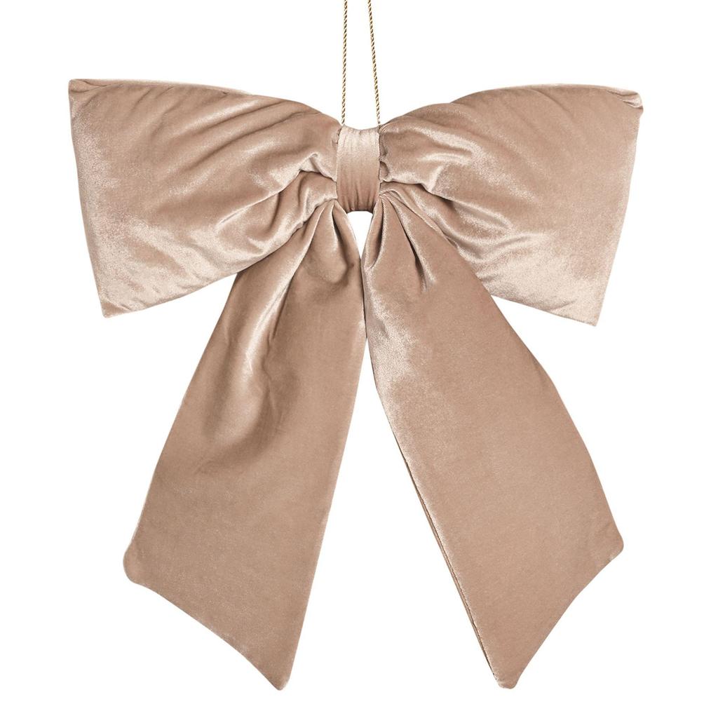 Velvet Bow Hanger 50 X 40cm Taupe