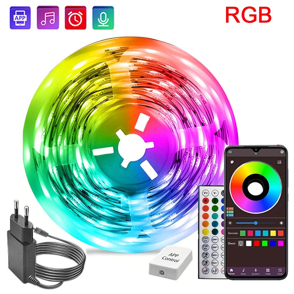 

LED Strip Lights 10m 20m 30m Music Sync RGB Led Strip Tape Lights for Room Home Party Decoration TV Backlight Felxible Ribbon EU Plug&3m