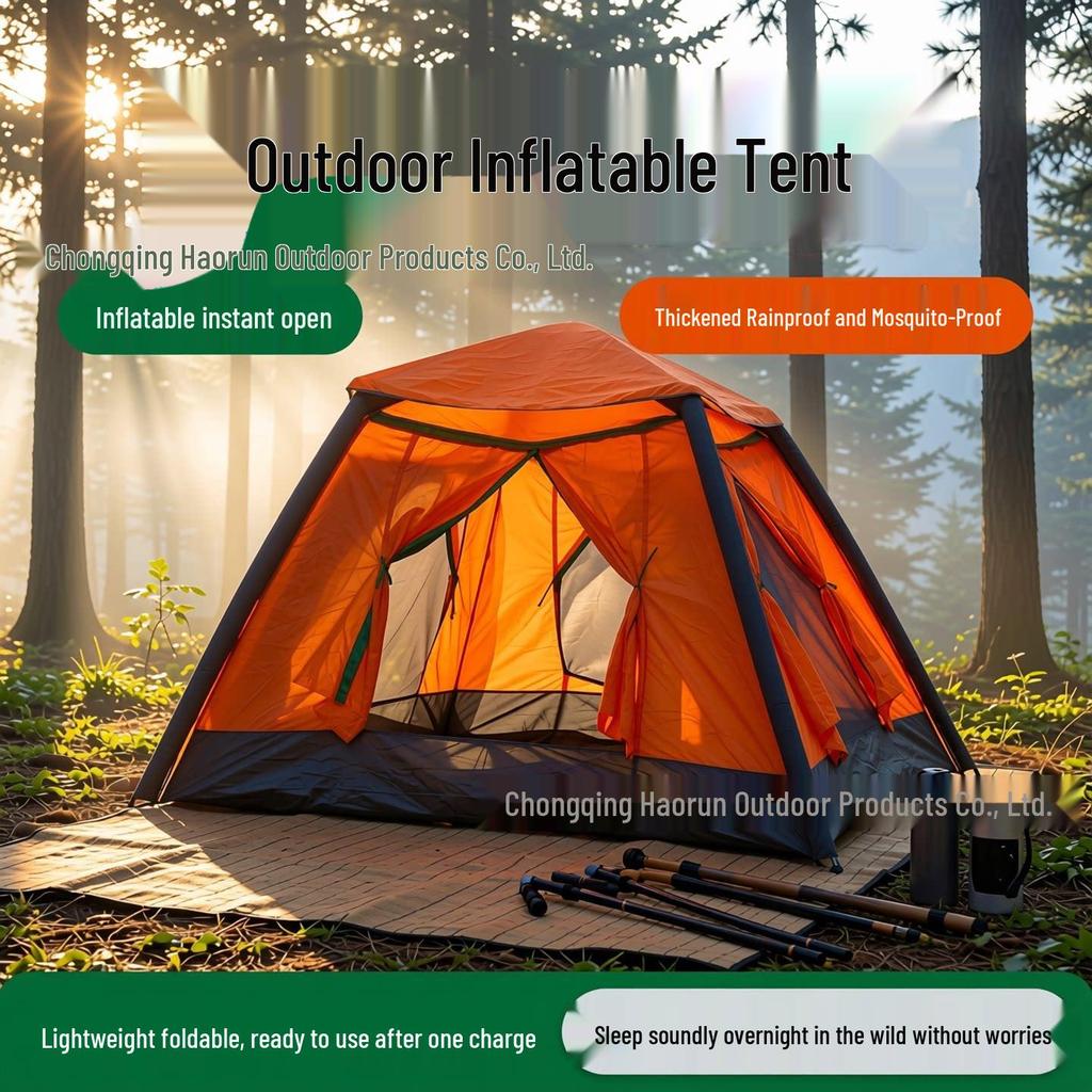 Portable Inflatable Tent: Instant Open, No-Setup, for 3-4 People Camping