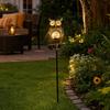 Solar Owl Garden Light, Outdoor Metal Owl Solar Light with Stake, LED Warm Glow Pathway Light for Backyard Patio Lawn Flower Bed