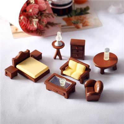 1/12 Bebek Evi Mini Ahşap Tabure Simülasyon Sandalye Mobilya Model Oyuncaklar