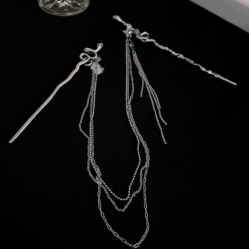 Zarte schlangenförmige Haarnadel im chinesischen Stil, Haarstab, Legierung, Haarnadel, Stäbchen, Chignon-Nadeln für Haar-Styling-Zubehör