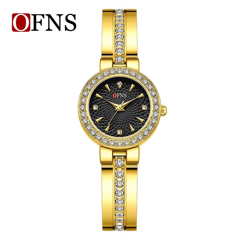 OFNS Douyin Women's Fashion Quartz Watch with Diamond Inlaid Mother-of-Pearl Dial and European-American Bracelet