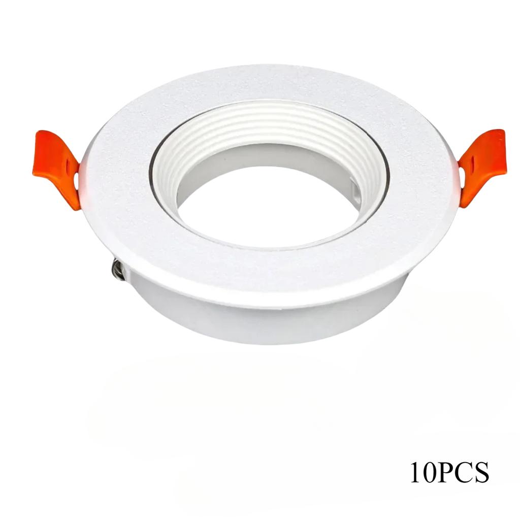 Round White Recessed LED Ceiling Light Spotlight Fixture GU10 MR16 Lampholder Downlight Fitting Adjustable Frame Housing Fixed