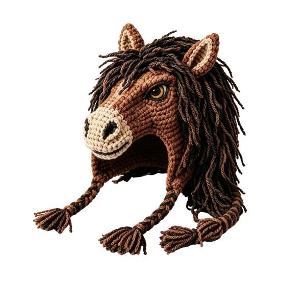 Handmade Yarn Crafts Animal Hood Hat Crochet Kit, DIY Earflap Craft Complete Knitting Materials Cute Crafting Project for Adults Teens, Gift