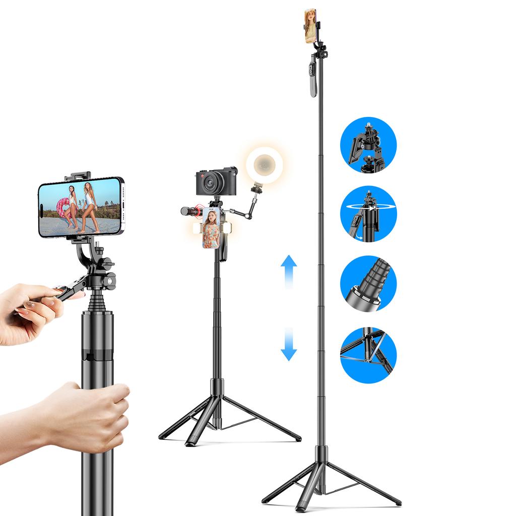 CYKE C08 Tripod Stand Floor Standing for Smartphones Live Streaming Support 360 Dgree Rotation Adjustable Height