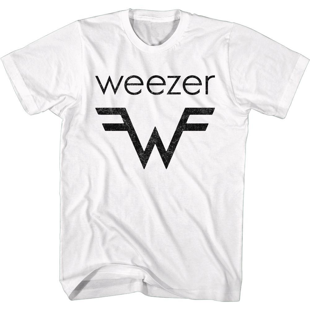 Weezer W Logo White Alternative Rock Music Band Shirt L