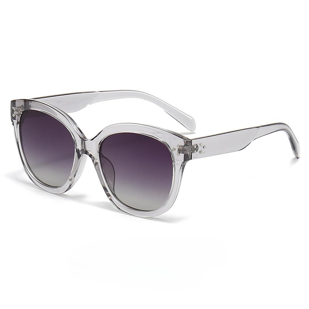New Rivet Big Frame Wide-brimmed Sunglasses Female Cross-border Foreign Trade Fashion Cat's Eye Sunglasses Outdoor Riding Sunglasses.