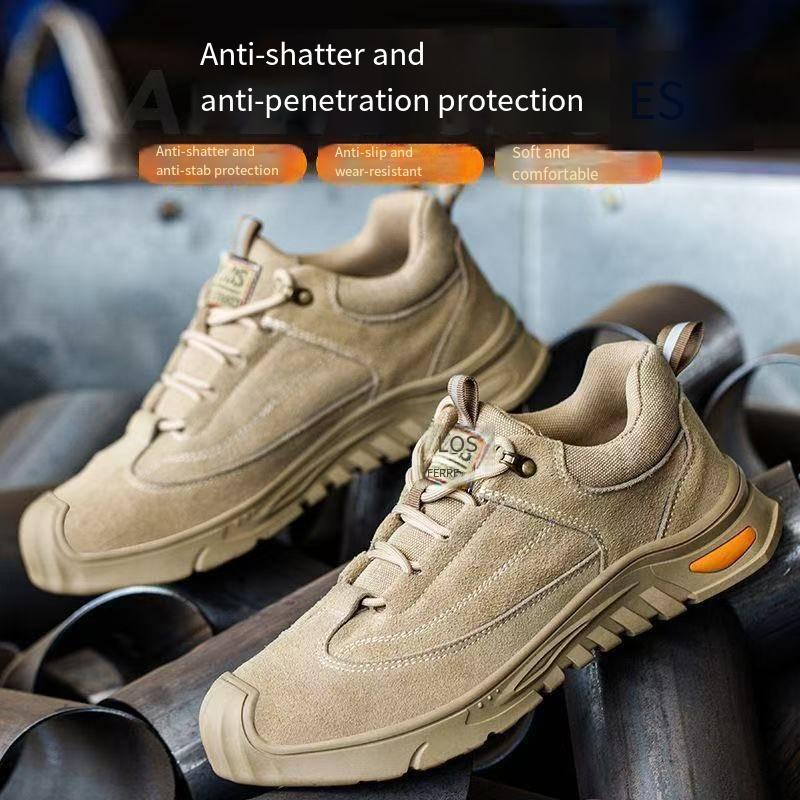 Oulylan Are Breathable in All Seasons Anti-smashing Anti-piercing Ladle Wear-resistant Safety Shoes Men's Labor Insurance Shoes