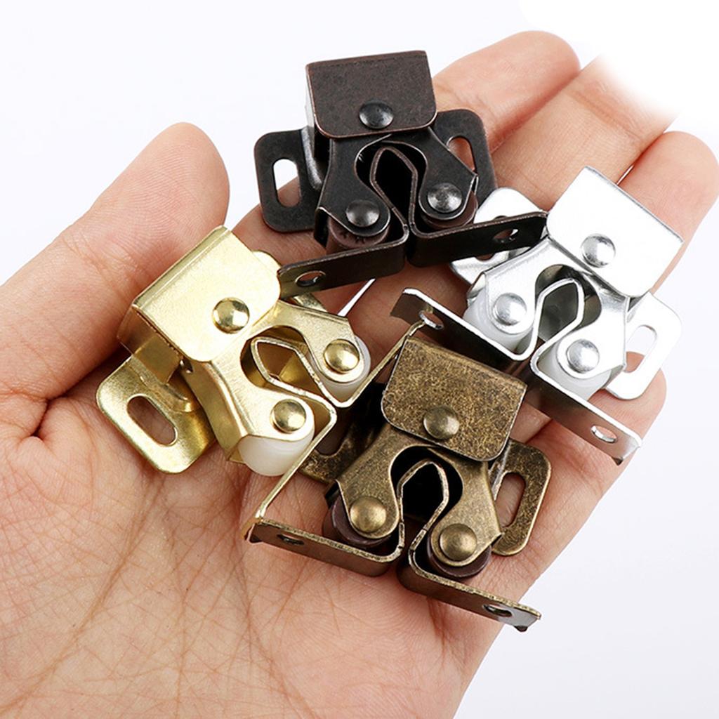 5pcs Door CatchesDouble Roller Closet Catch with Screws Durable Cupboard Cabinet Door Catches for Home Furniture Durable