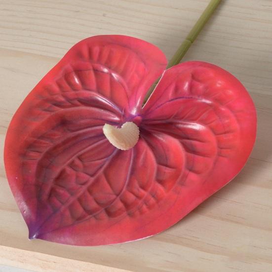 27,5" Umělé květy Anthurium se stonkem Falešná květina Výplň do vázy Real Touch Falešná květinová aranžmá pro střed stolu Svatba Domácí dekorace