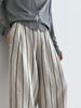 Lu Xi Japanese Retro Linen Striped Wide-Leg Pants - Spring 2026