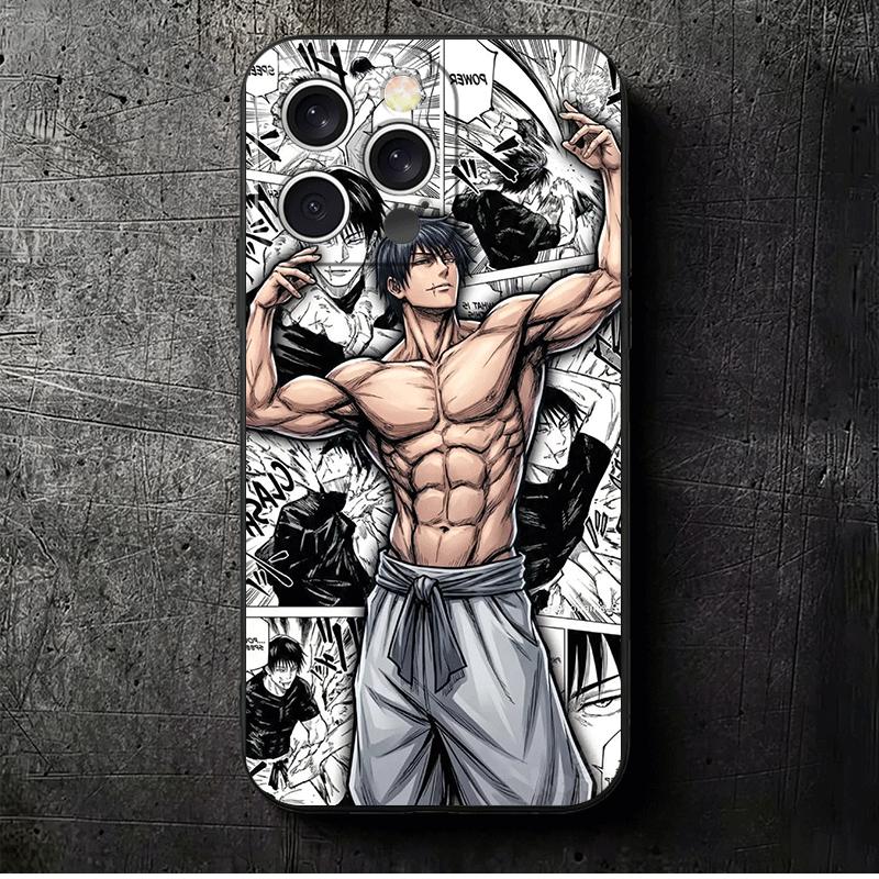 Anime Fushiguro Toji JUJUSU Soft Phone Case for iPhone 16 16E 17 Air 15 Pro Max 14 Plus 13 Mini 11 12 7 Black Cover Back Shell