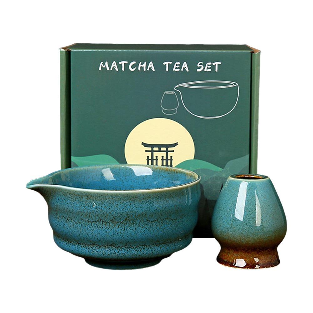 

Керамическая подставка для венчика матча, печное изменение цвета, чашка для приготовления зеленого чая, для аксессуаров чайного набора синий