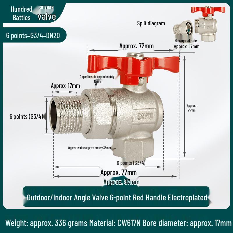 All-Copper Valve Manifold: Three-Way Union, Male/Female Thread Ball Valve for Underfloor Heating and Wall-Hung Boilers