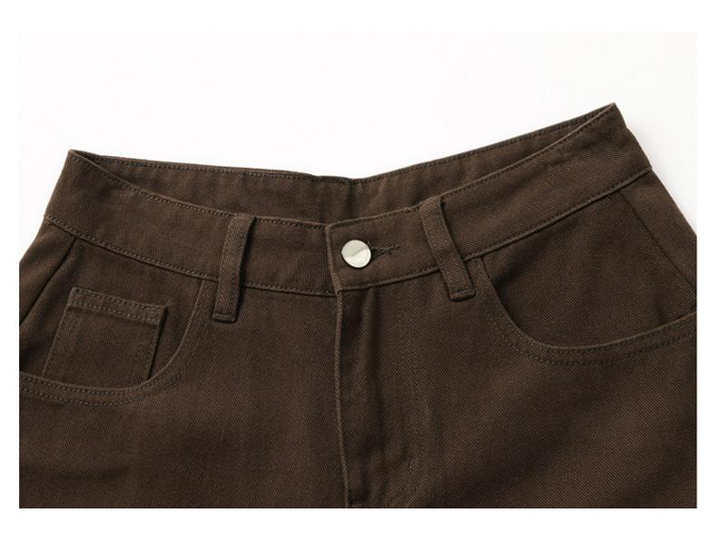 2025 Autumn Women's Retro Coffee Wide Leg Scimitar Pants - Slimming, Casual, Fashionable