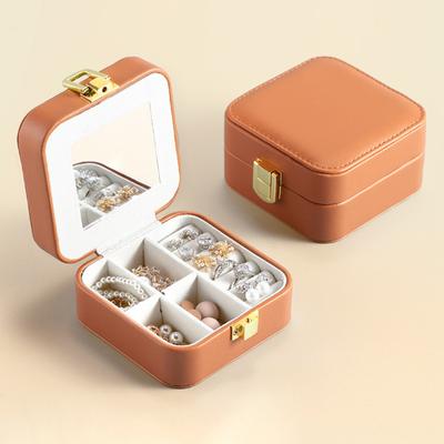 Schmuckkästchen, umweltfreundlich, verschleißfest, Kunstleder, kleiner Schmuck-Organizer, Vitrine für Reisen