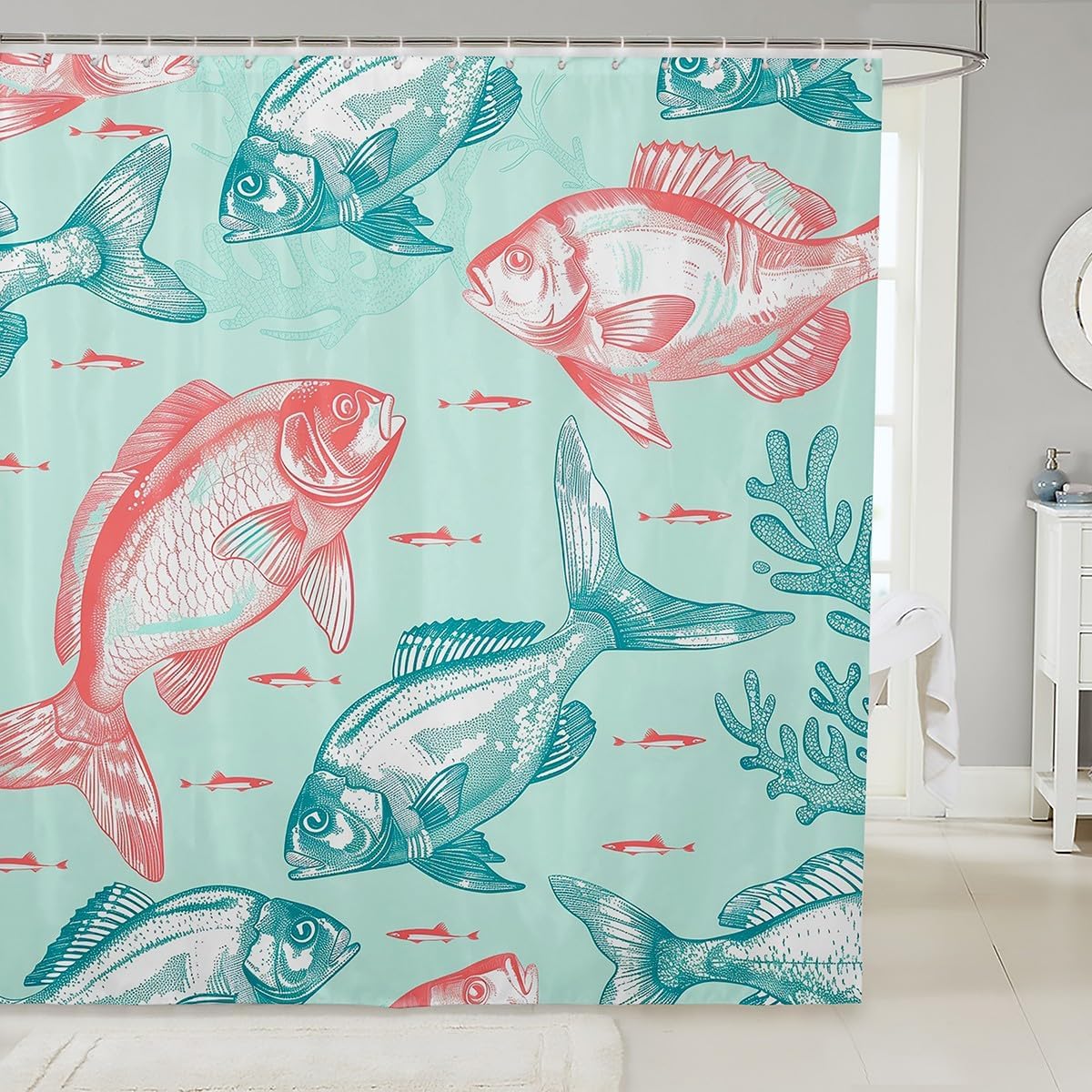 Japanese Crane Shower Curtain Japanese Wave Bath Curtain Sunset Bathroom Waterproof Accessories With 12 Hooks Orange Art W60H190(CM)-1 Pcs