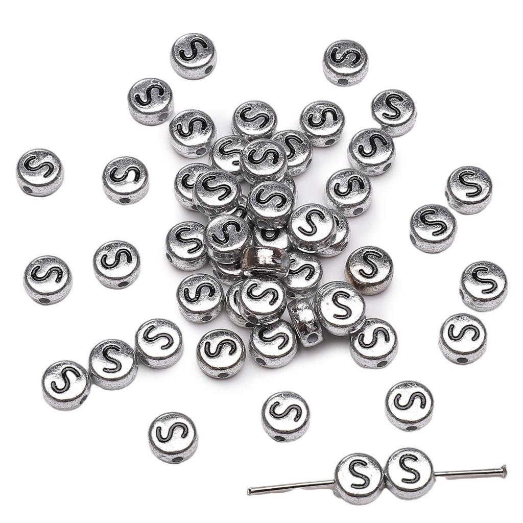 Mărgele Handmade Mărgele Acrilice Alfabet Mărgele Pătrate Mărgele Plate Mărgele Rotunde Handmade DIY Accesorii Bijuterii Mărgele Distanțiere Brățară Mărgele Înșirate Manual