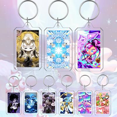 Acrylic Cookie Run Kingdom Pendant Game Figure Decor Milk Liquorice Photo Album Keychain Student Bag Accessories Festival Gift