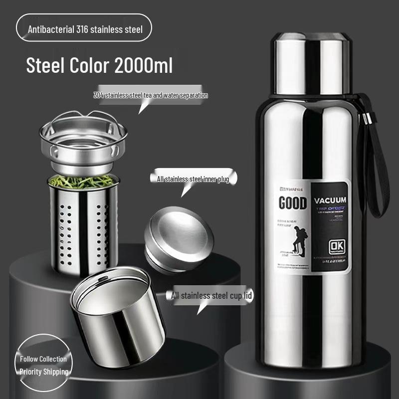 316 Stainless Steel Tea Infuser Thermos - Large Capacity Water Bottle