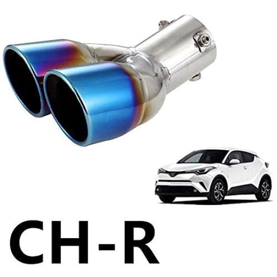 Onami Toyota Καταλύτης Εξάτμισης Εξωτερικό Προσαρμοσμένο για Toyota CHR Ανοξείδωτο 1 Μπλε Κόφτης C-HR, Οβάλ, Κάτω-Στρεφόμενο, Διπλή Εξάτμιση, Όψη Τιτανίου