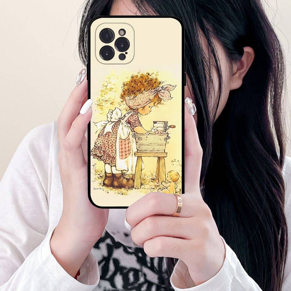 Sarah Kay Girls Cute Soft Back Phone Cover Case For IPhone 17 16 Pro Max 15 12 11 16e 13 Mini 14 15 Plus