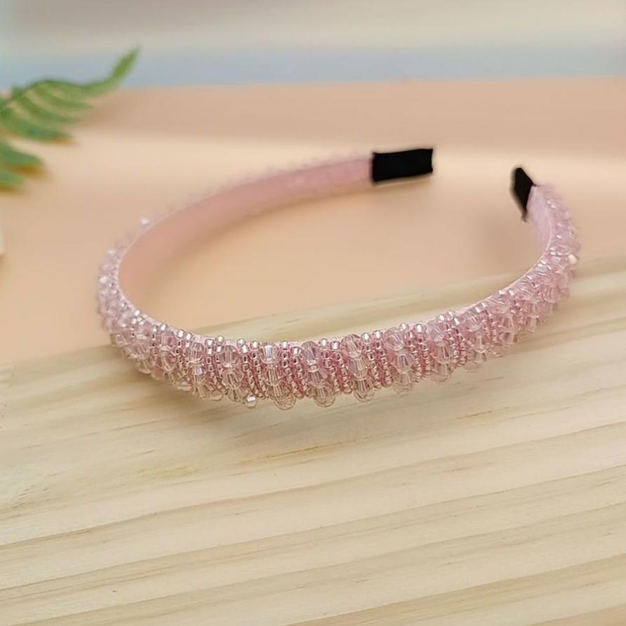 Korean Fashion Shiny Beaded Headband For Women Full Crystal Diamond Hair Hoop Wedding Bridal Hair Jewelry Accessories