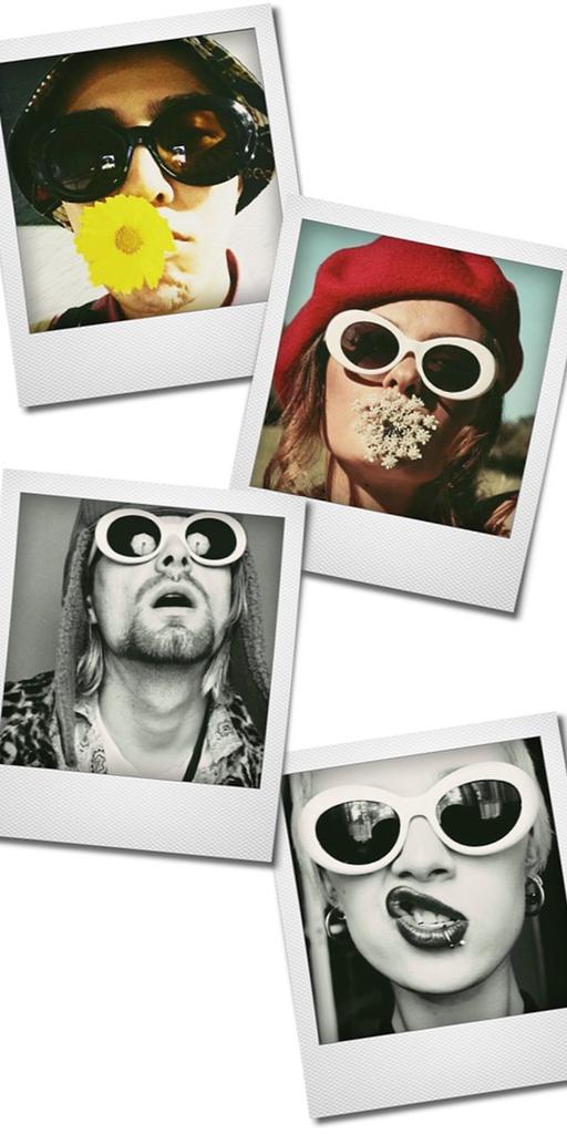 Grunge Oval Shades Kurt Oval Sunglasses [White/Smoke] model/Grunge [Item]