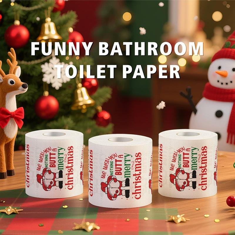 1/5Rolls Christmas Toilet Paper Santa Claus Elk Holiday Designs Toilet Paper Christmas Decoration Xmas New Year Supplies Navidad