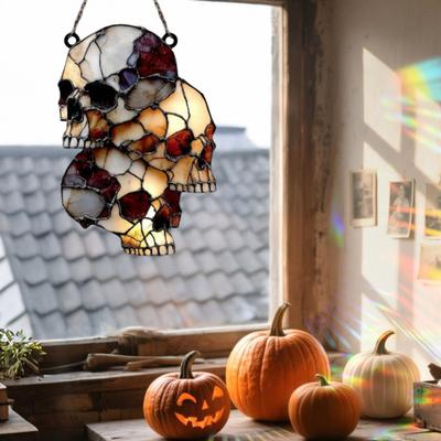 Gothic Style Skull Halloween Pendant 2D Flat Acrylic Capture Sunlight Sun Catcher