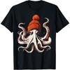 Octopus Wearing Beanie Retro Graphic Marine Biology Ocean T-Shirt