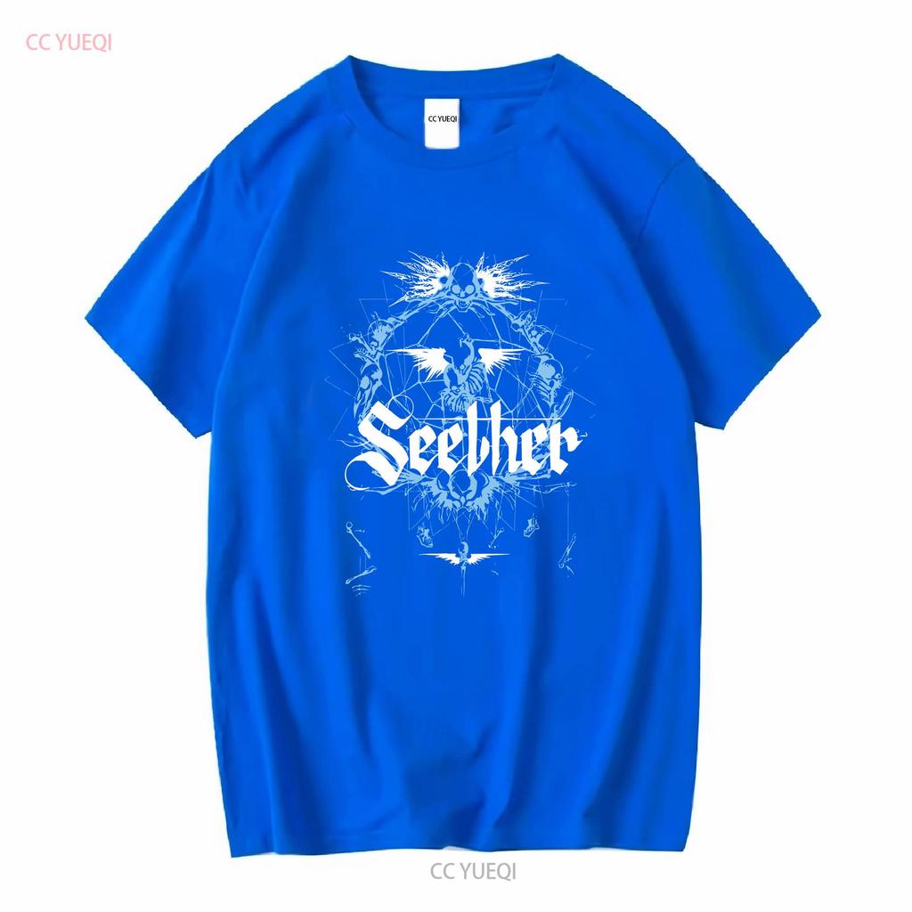 Seether Tričko Bavlna Černá Velikost S až 5XL PM1197 vintage Vyprané Pohodlné Unisex Lehce Pružné homme Univerzální Ležérní