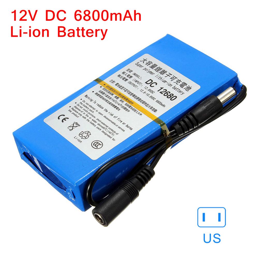 Conector y bater/ía de ion de litio DC 12680/ 6800/ mAh port/átil con interruptor recargable DC 12/ V para c/ámaras y videoc/ámaras