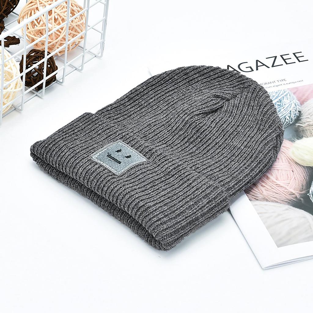 Men's And Women's  And Winter College  Windproof And Warm Expression Embroidered Knitted Hat
