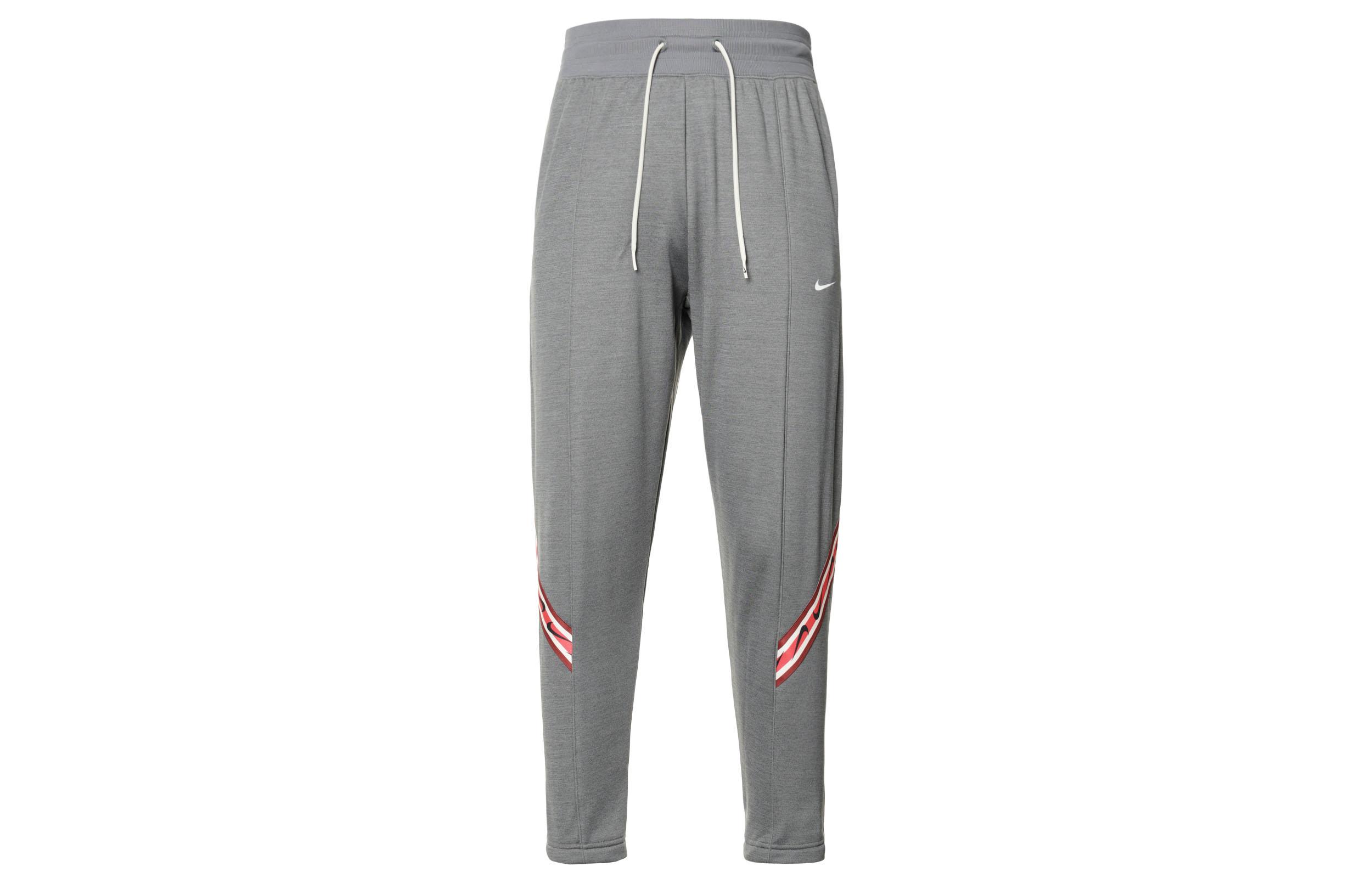 Nike THERMA FIT ONE Color Block Style Cone Cut High Rise Ankle Length Fleece Lined Knitted Sweatpants Women s Gray FB5441-091 L