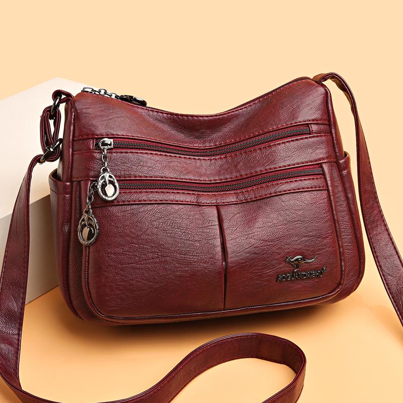 Women's 2025 Versatile PU Crossbody Bag: Fashionable, Multi-Pocket Shoulder Bag for Middle-Aged & Elderly Ladies