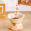 Flower Shape Pet High Foot Bowl Gradient Color Pet Drinking Feeder Multi-use Cat Bowl  Kitten Puppy