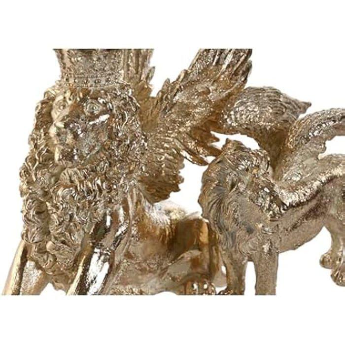 Figurine décorative - HOME ESPRIT - Doré Lion - 20 x 10,5 x 17,5 cm - 2 unités - Multicolore